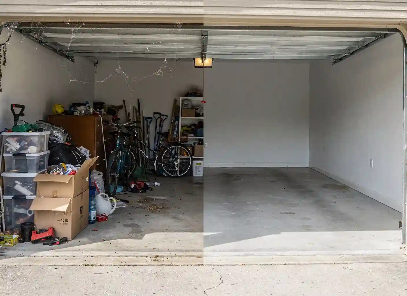Garage cleanout before and after