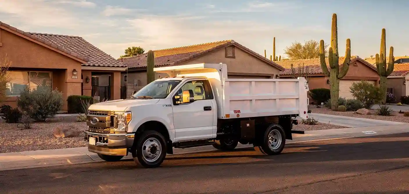 Junk removal truck serving Mesa Arizona