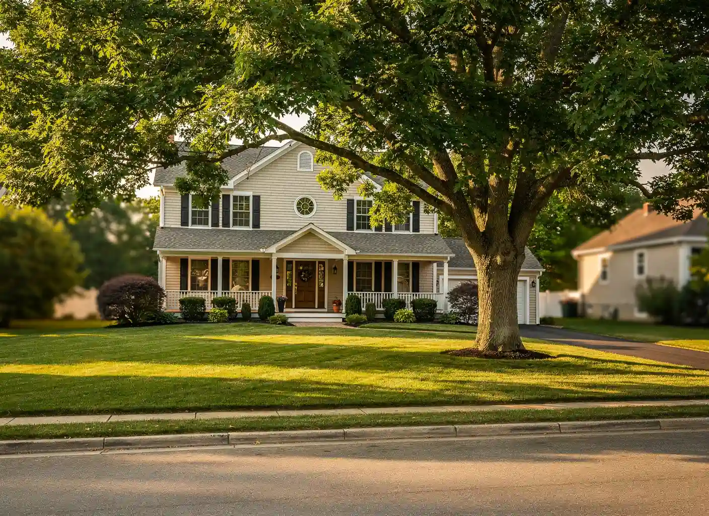 Cheshire suburban home with large mature shade trees