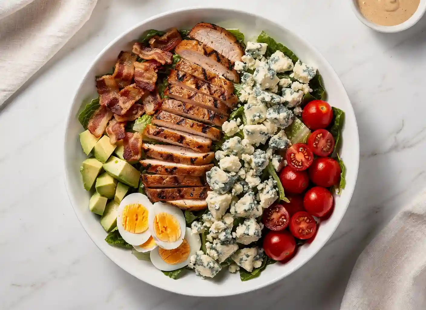 Classic Cobb salad with chicken, bacon and blue cheese