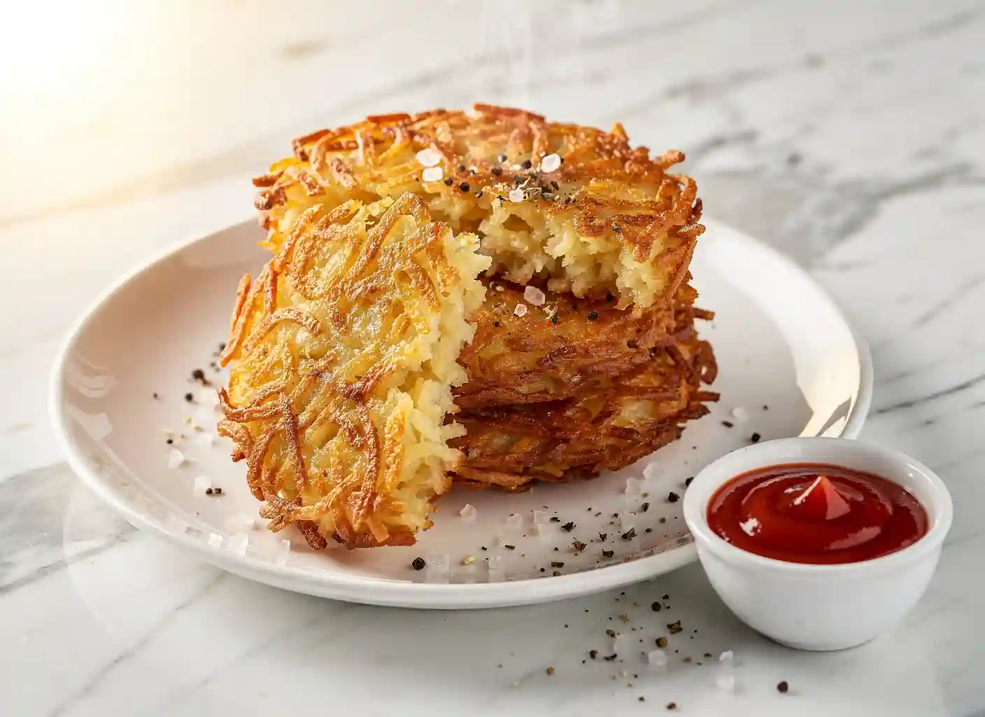 Golden crispy hash browns