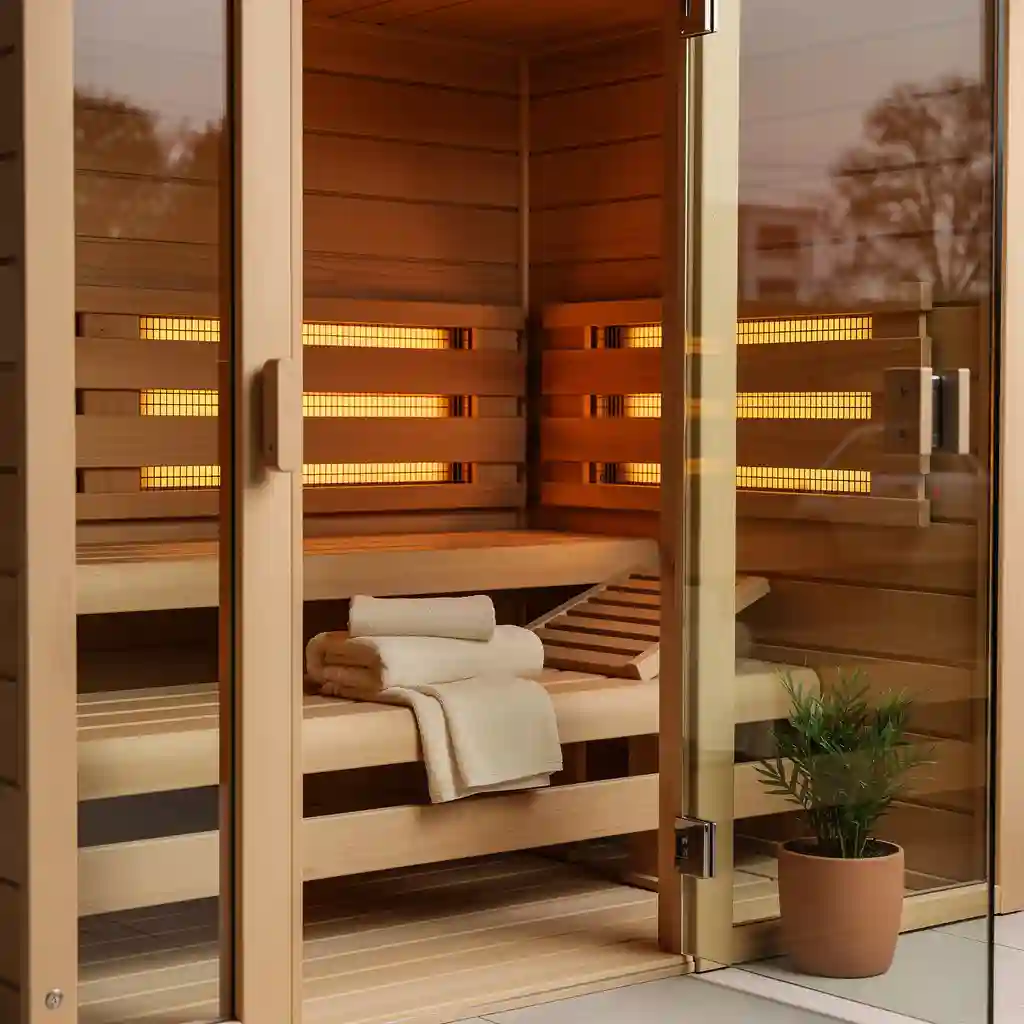 Warm cedar infrared sauna cabin